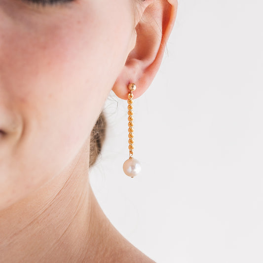 【Theia】バロックパール キューバチェーンピアス