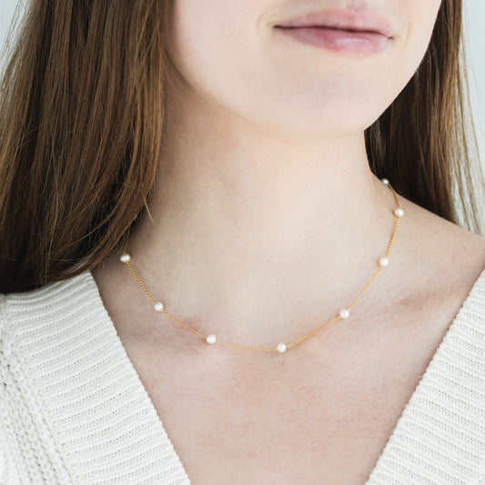 【Ariadne】べピーパールネックレス 14K ゴールドチェーン